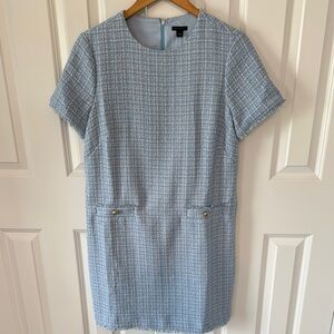 Chic Ann Taylor Blue Tweed Dress